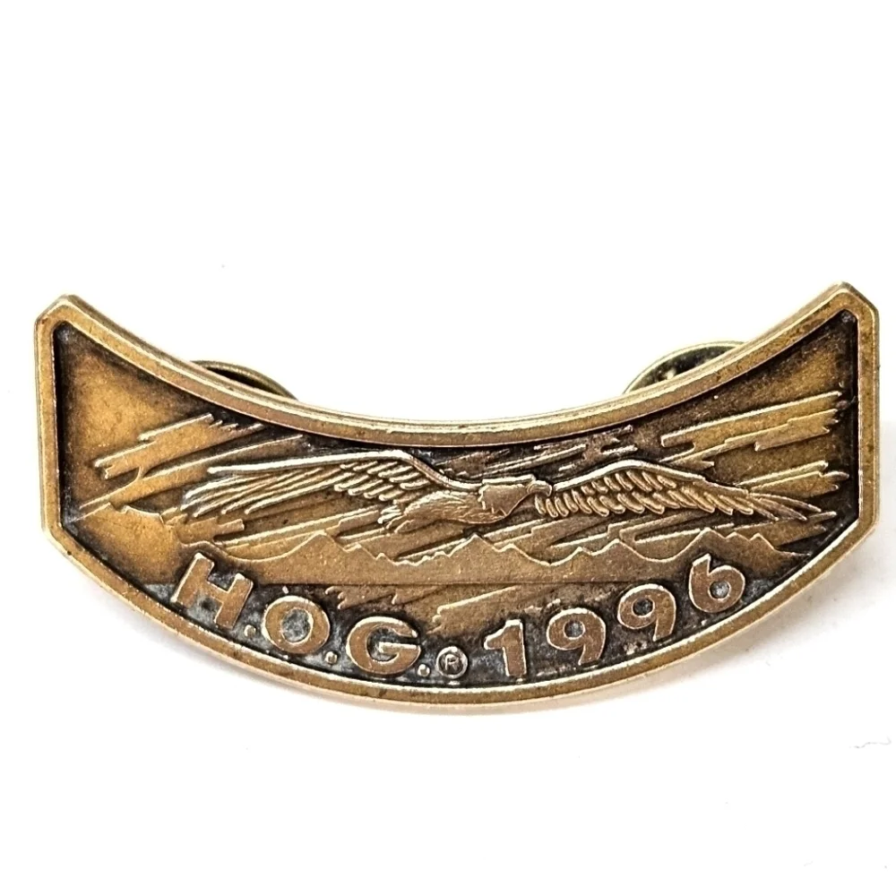 VINTAGE 1996 Harley Davidson Owners Group HOG Lapel Pin Badge Rocker Eagle HD